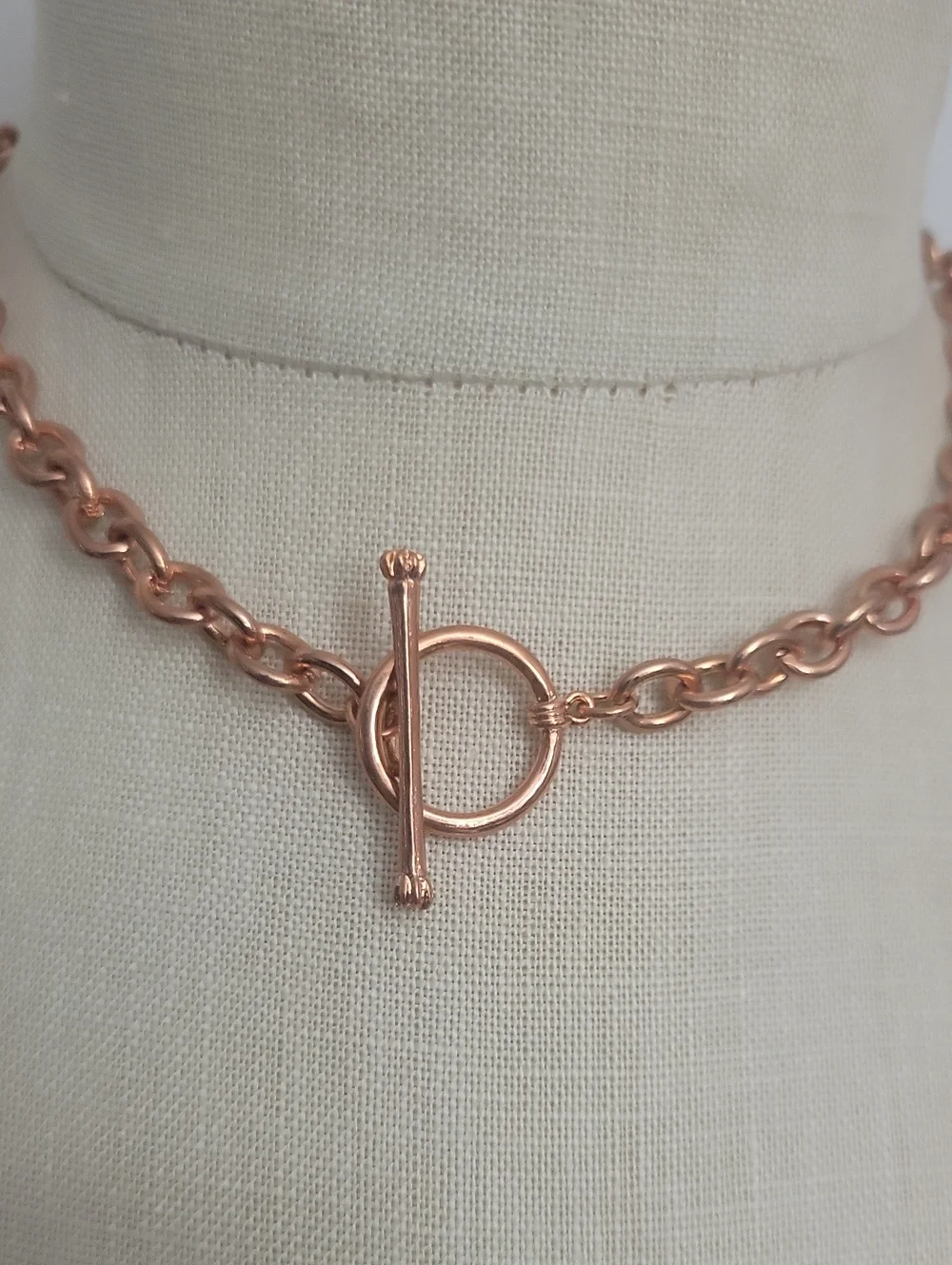 NWOT Dichroic Glass  Rose Goldtone Chain Necklace B